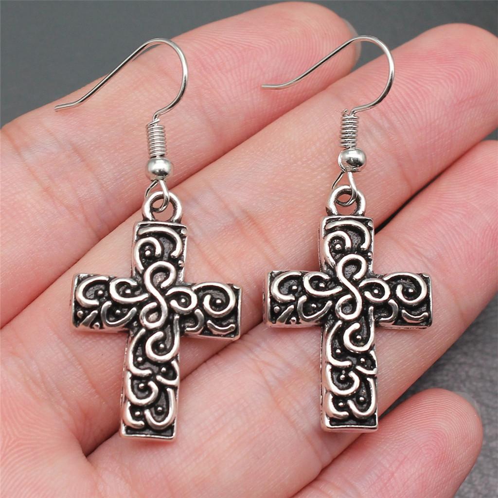 Casual Handmade Cross Amulet Drop Earrings Thoughtful Friendship Gift for Office Wear
