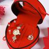 Heart-Shaped Diamond Watch & Necklace Set - Stainless Steel Gift Box for Teacher's Day or Holiday Gift for Girlfriend