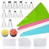 14/20 Stück Kuchen Spritztüllen Set DIY Schokolade Gebäck Backzubehör Kuchen Spritzglasur Spritzbeutel Dekorieren Wiederverwendbare Gebäckbeutel