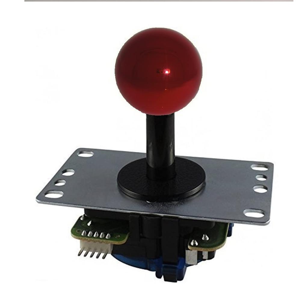 Sanwa Electronics PCB Type Joystick Lever, Flat Iron Plate with Shaft Cover, 8-Way Guide Plate, 4-Way Switchable, Metallic Red, JLF-TP-8YT-SK-JR