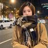 New Korean Style Casual Versatile Long Plaid Men's Scarf Women's Winter Student Thickened Warm and Cold Proof Scarf