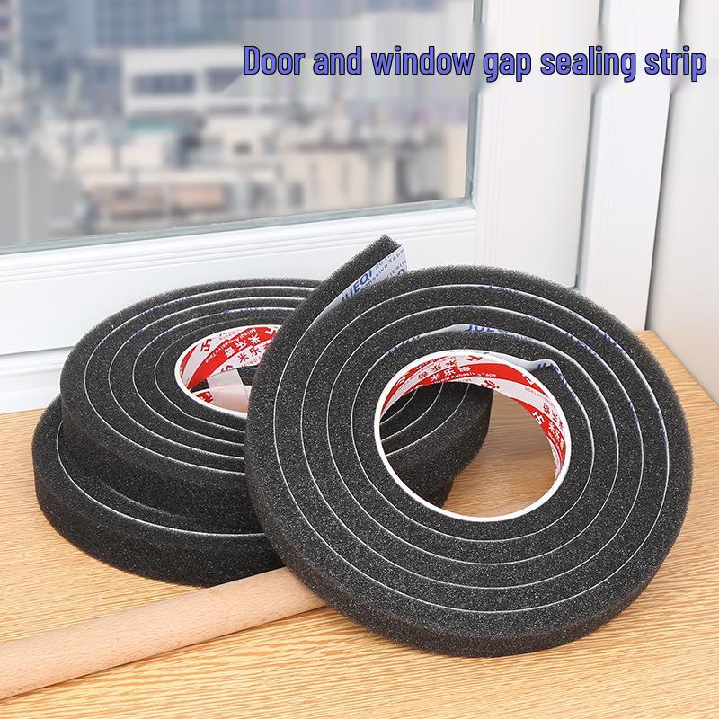Black Soft Sponge Sealing Strip for Soundproof, Windproof, Shockproof Glass and Sliding Doors or Windows