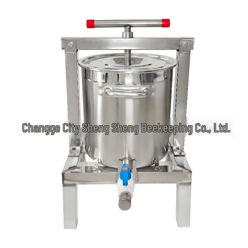 

304 Stainless Steel Multifunctional Honey Press & Manual Juicer with Enclosed Valve and Filter Nozzle for Household Use