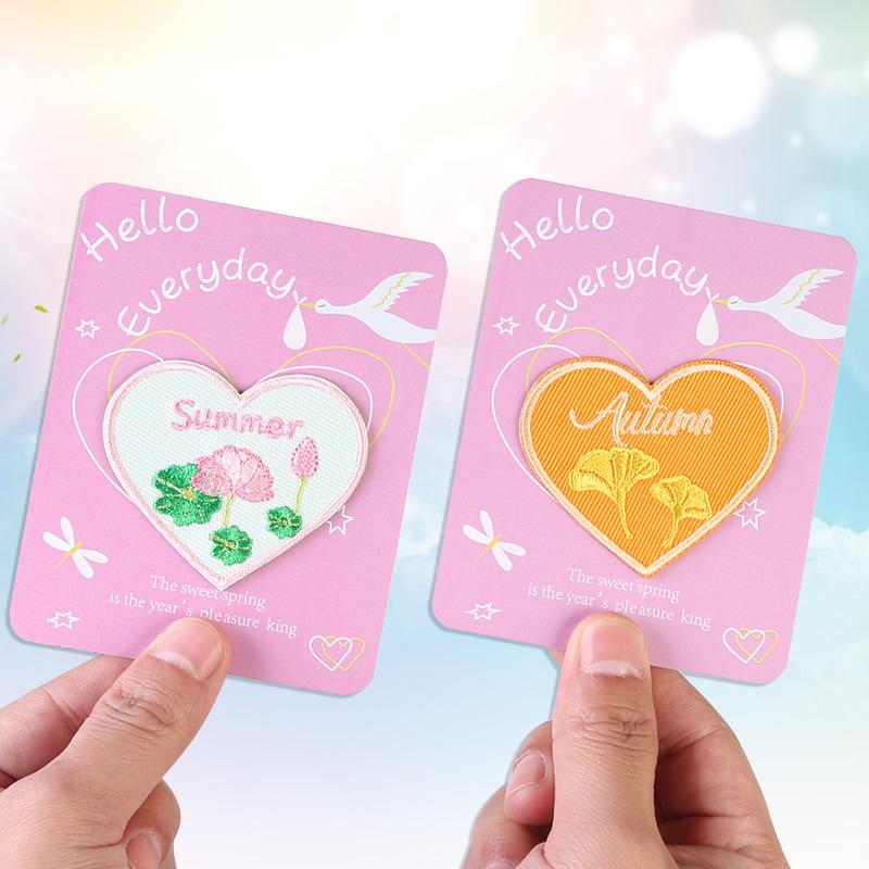 Love Cloth Sticker, Clothes Embroidery Pattern Sticker, Heart-Shaped Down Jacket, Hole-Free Repair, Self-Adhesive Seam-Free Patch Sticker