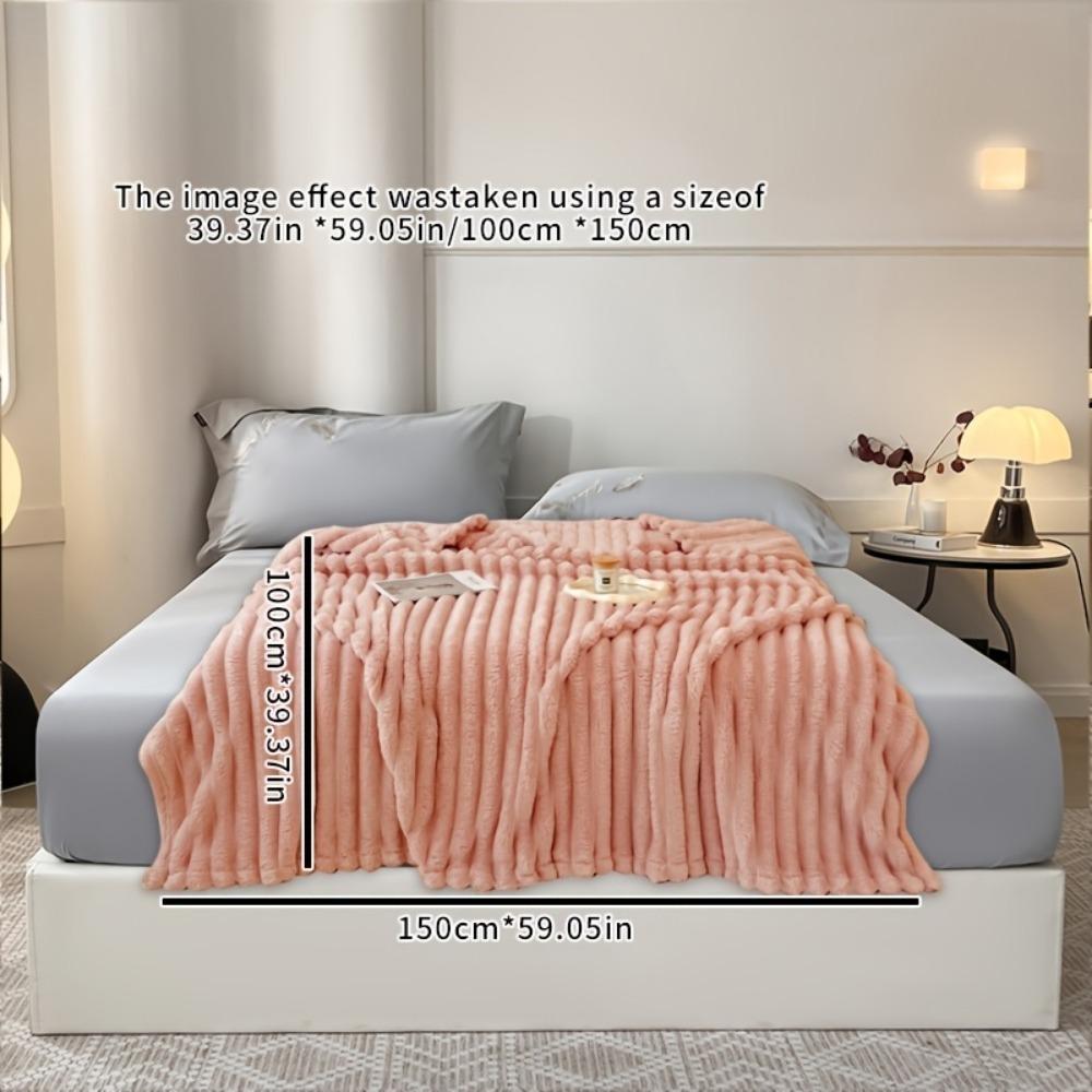 Luxusná deka z umelej králičej kožušiny 180 * 200 cm - mäkká, teplá a útulná na pohovky, postele, kancelárie a cestovanie, útulný darček na všetky ročné obdobia, ideálny na Vianoce