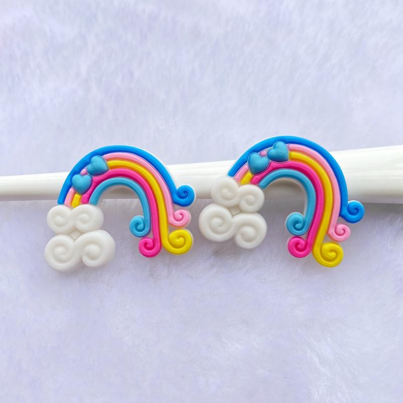 10/20pcs Cute Rainbow PVC Flexible Glue Flat Back DIY Scrapbook Embellishment Phone Craft Decoration F40