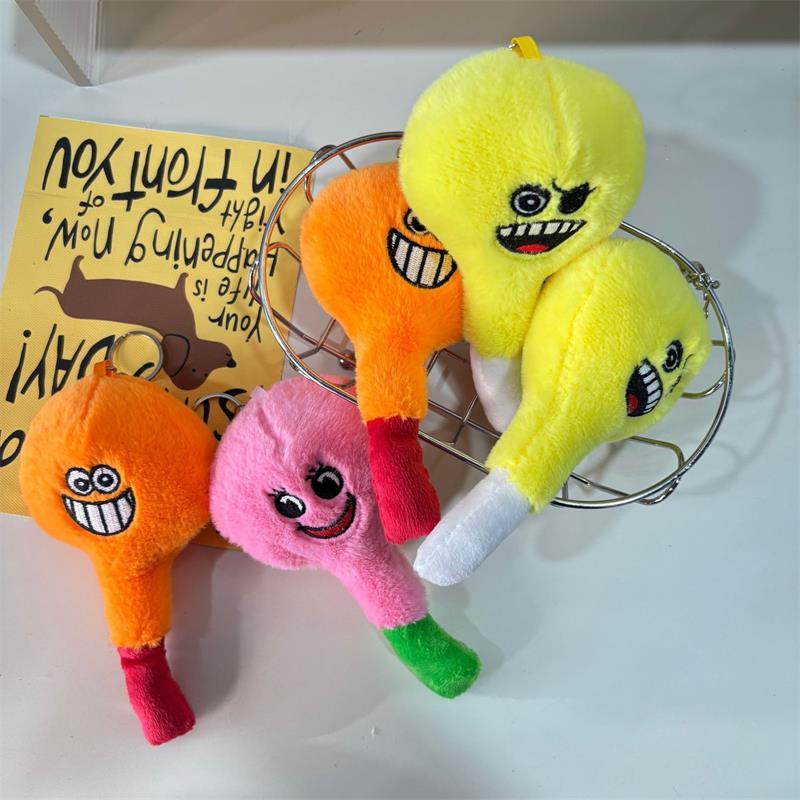 Creative Cute Funny Colorful Light Bulb Plush Doll Stuffed Toys Keychain Pendant Bag Charms Backpack Hang Ornaments Gift Keyring