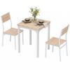 Three-Piece Minimal and Compact Dining Set, Oak Wood Effect