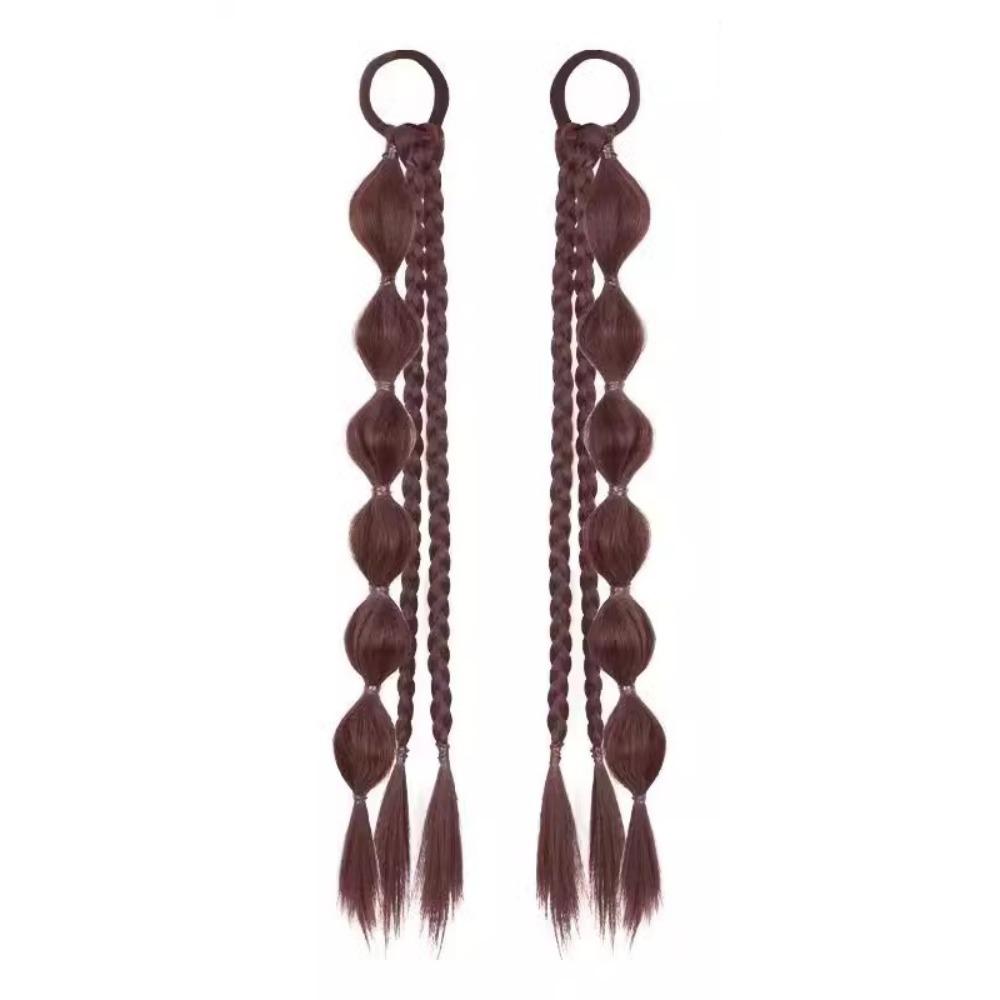 2pcs Double Ponytail Sweet Twisted Pigtails Hairpiece Lantern Braided Ponytails  Daily