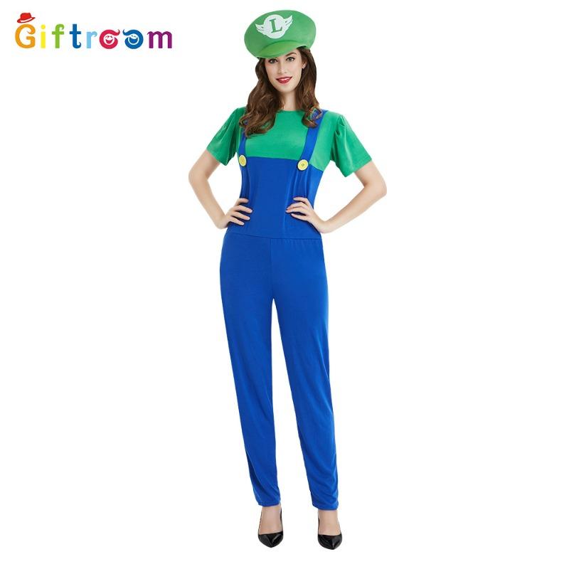 Orgy Party Adult Costume Mario Cosplay Lycra Female Mary Cartoon Game Uniform