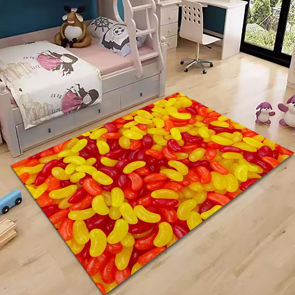 Children’s Educational Happy Life Playmat Rug Doormat Game Carpet for Bedroom Bathroom Playroom Fun Learning Floor Mat Safe Kids