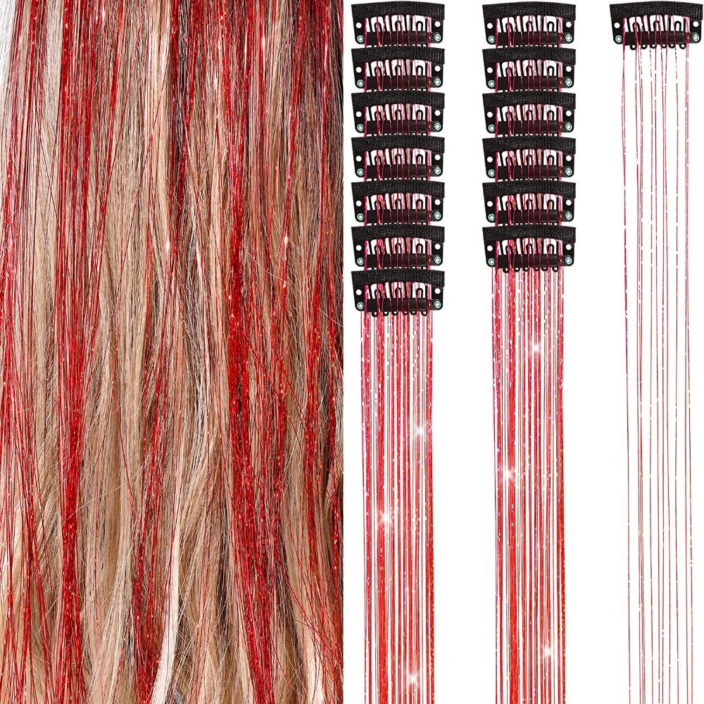 Highlights Clip Clip in Hair Extensions Colored Fairy Hair Hair Highlights Shiny Synthetic Hair Extension Clip