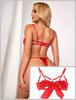 Ohyeahlady Sexy Lingerie Plus Size Satin Panties with Cute Leg Bra and Panties Size XL Women's Set, Rings, Set, Underwired, Red,