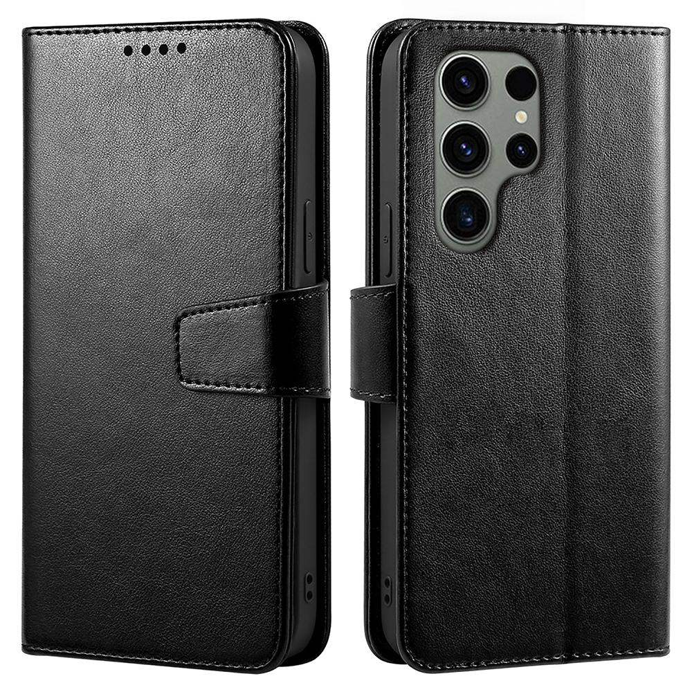 

For Samsung Galaxy S24 Ultra Case Stand Card Holder Wallet Leather Phone Cover Black