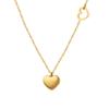 Blogger's Double Peach Heart Necklace: 18K Gold-Plated Titanium Steel Clavicle Chain P221