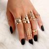 Leaf Crown Geometric Joint Ring 6-Piece Combination Ring Set, Best Selling