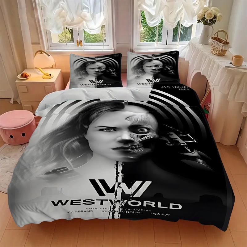 3pcs Westworld poster Duvet Cover Set (1 Duvet Cover + 2 Pillowcases, No Core) - Comfortable, And Breathable Bedroom Decoration yy251104094