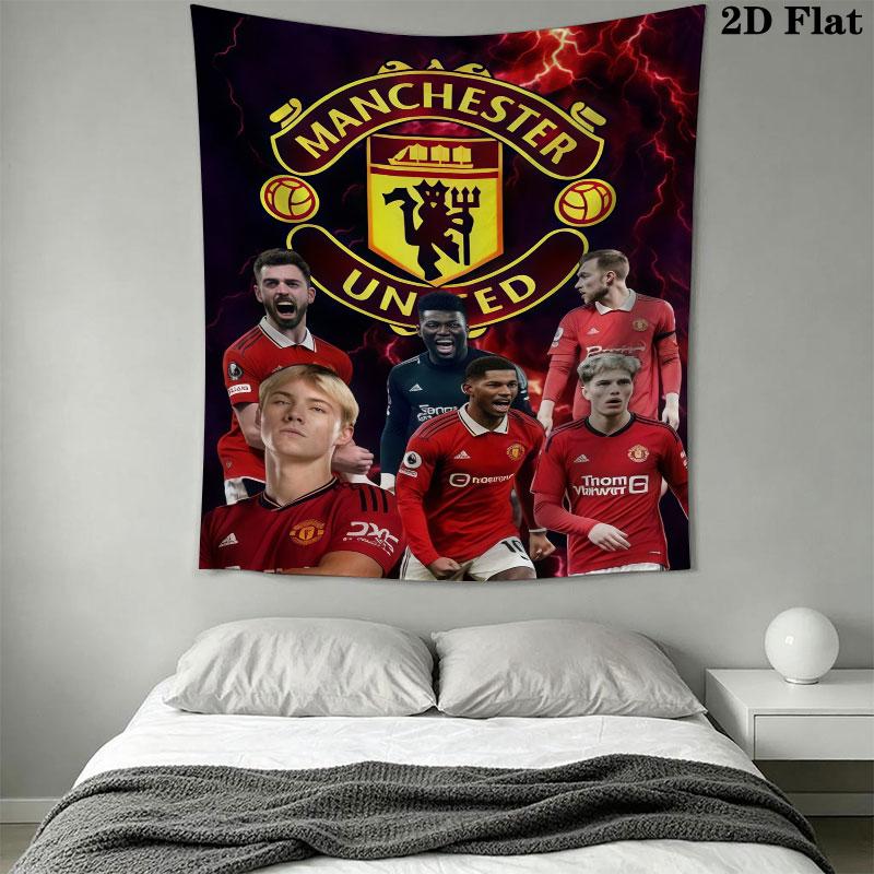 Retro MUFC CanvasWall Hanging Printed Fabric Blanket Decorative Tapestries for Bedroom Living Room Home Decor