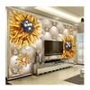 Wallpaper Wall Decals Diamond Golden Flower Mural Soft Pack Living Room TV Background Decoration Wall Paper