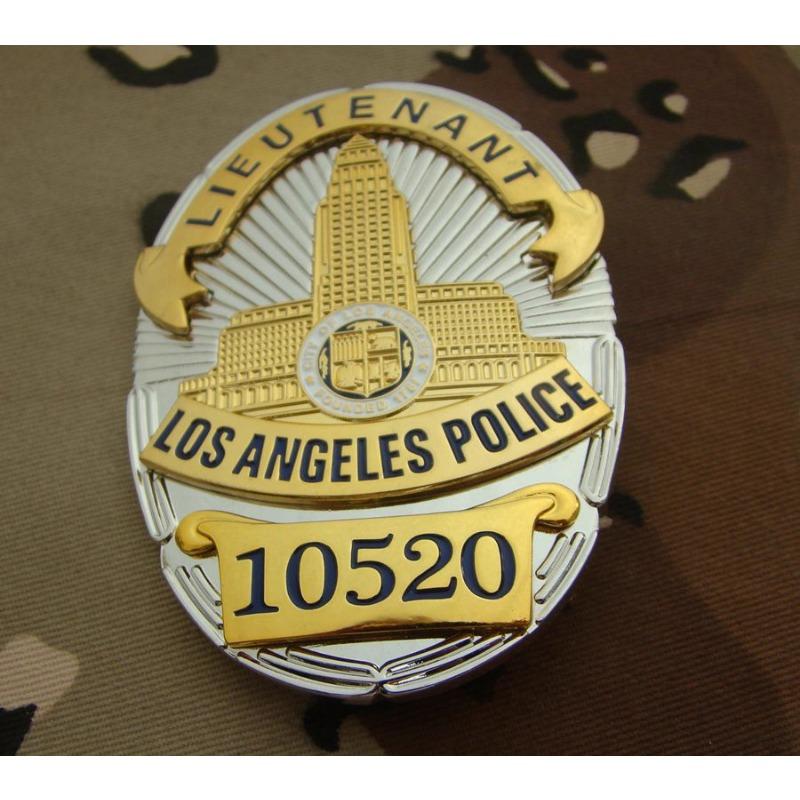 Americký kovový odznak, Odznak Los Angeles LAPD PORUČÍK Kombinovaná konštrukcia Čistá meď