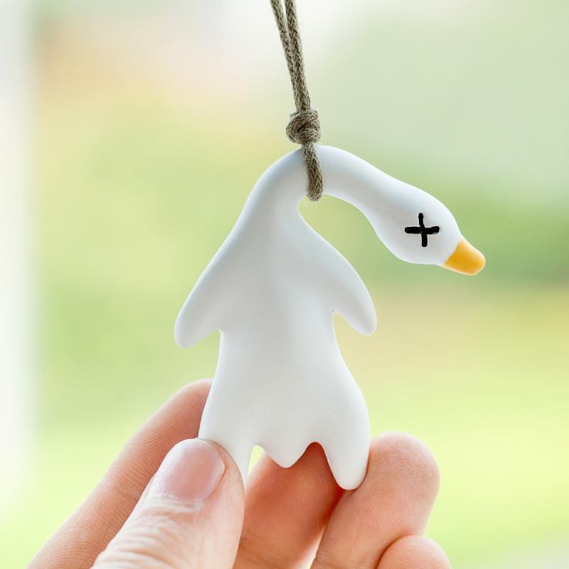 Swinging Duck Car Ornament Funny Cartoon Roast Duck Pendant Creative Rearview Mirror Pendant Car Decoration For Car Interior