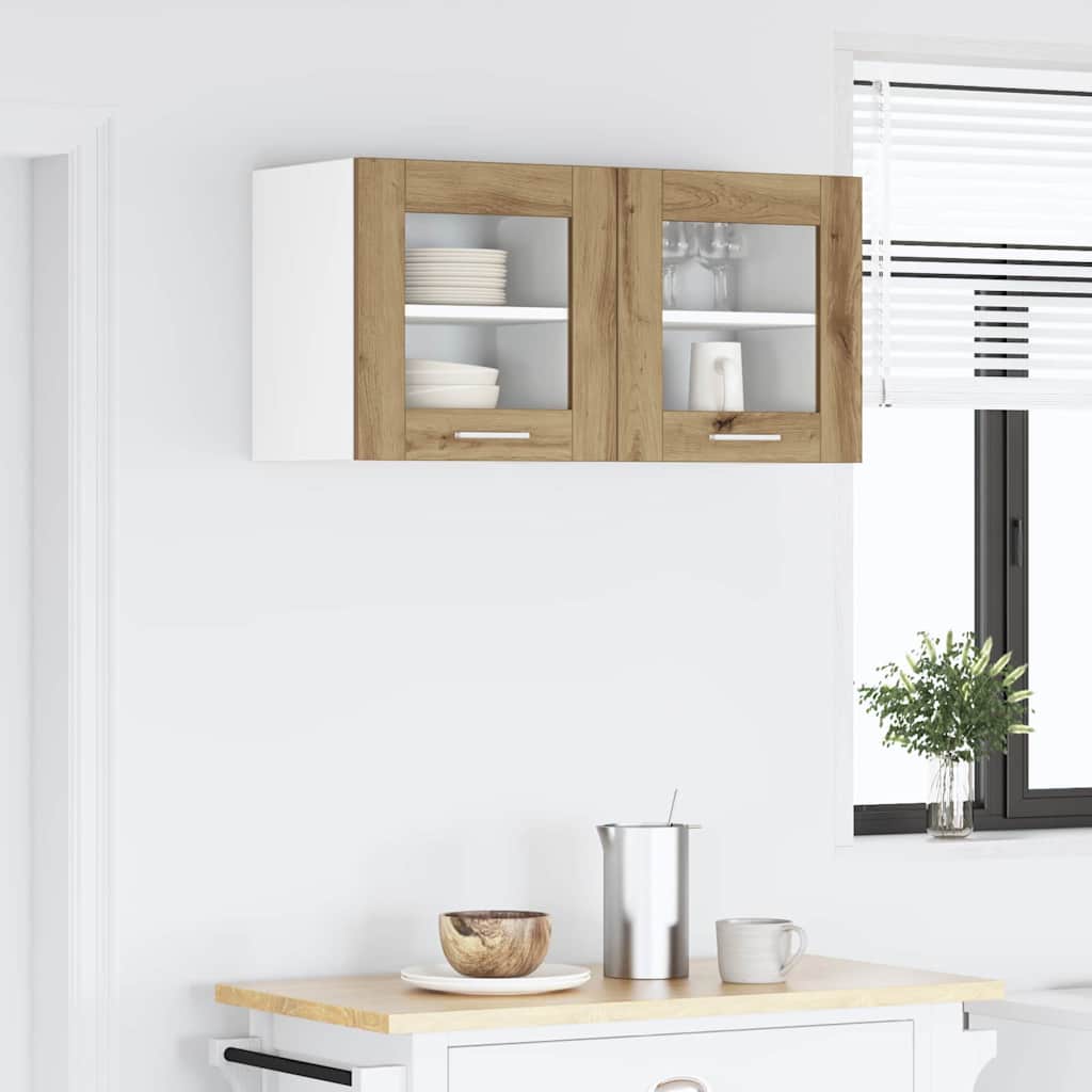 Hanging Cabinet with Door Riga 2 pcs Artisan Oak 40 x 31 x 40 cm