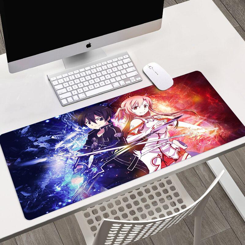 Anime Sword Art Online SAO HD Printing Mousepad Computer Lock Edge Keyboard Mat PC Desk Pad Large Mouse Pad Gaming Accessories