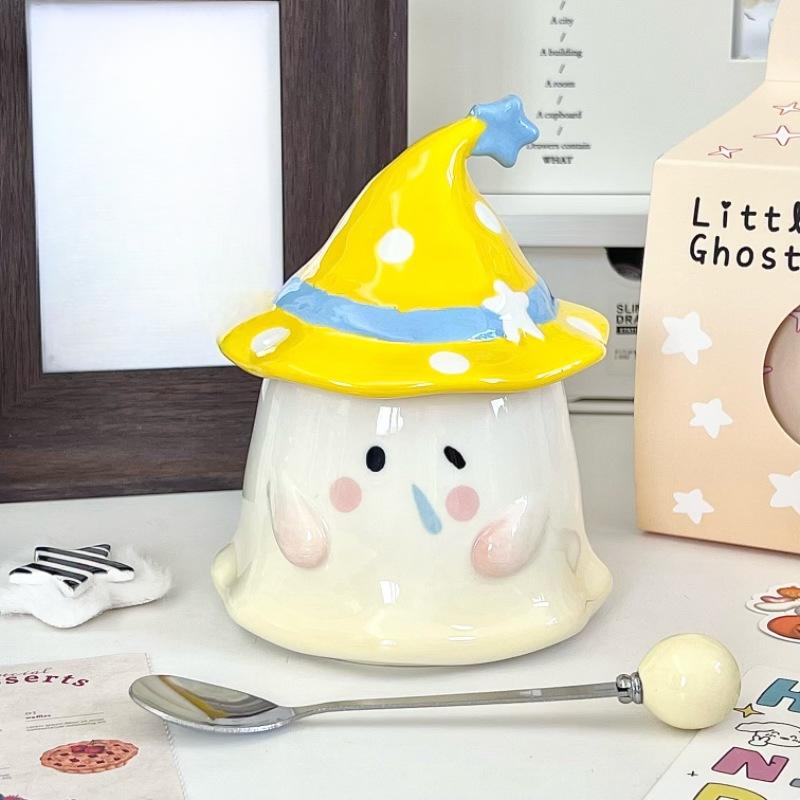 

Подарок на день рождения для девочек со странными керамическими чашками-привидениями, высокоценными кружками и крышками для лучшей подруги 401-500ml