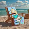 Custom Name Ultra-Soft Beach Towel with Rugrats Theme,Ideal for Pool - Camping, Diving - Perfect Travel Essential, Vibrant Beach Towel.