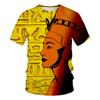 Ancient Egyptian Pharaoh 3D Digital Printed Pattern T-shirt Retro Style Men's Loose T-shirt