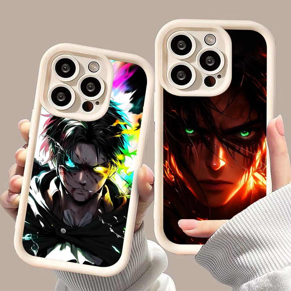 AOT Eren Yeager Verdickte TPU Handyhülle für iPhone 17 16 15 14 13 12 11 Air Pro Max Plus Bunte Hülle