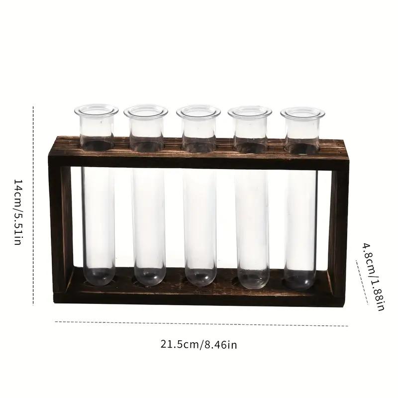 Creative Retro Hydroponic Green Plant Test Tube Vase Series Wooden Frame Vase Office Desktop Decoration Home Decoration