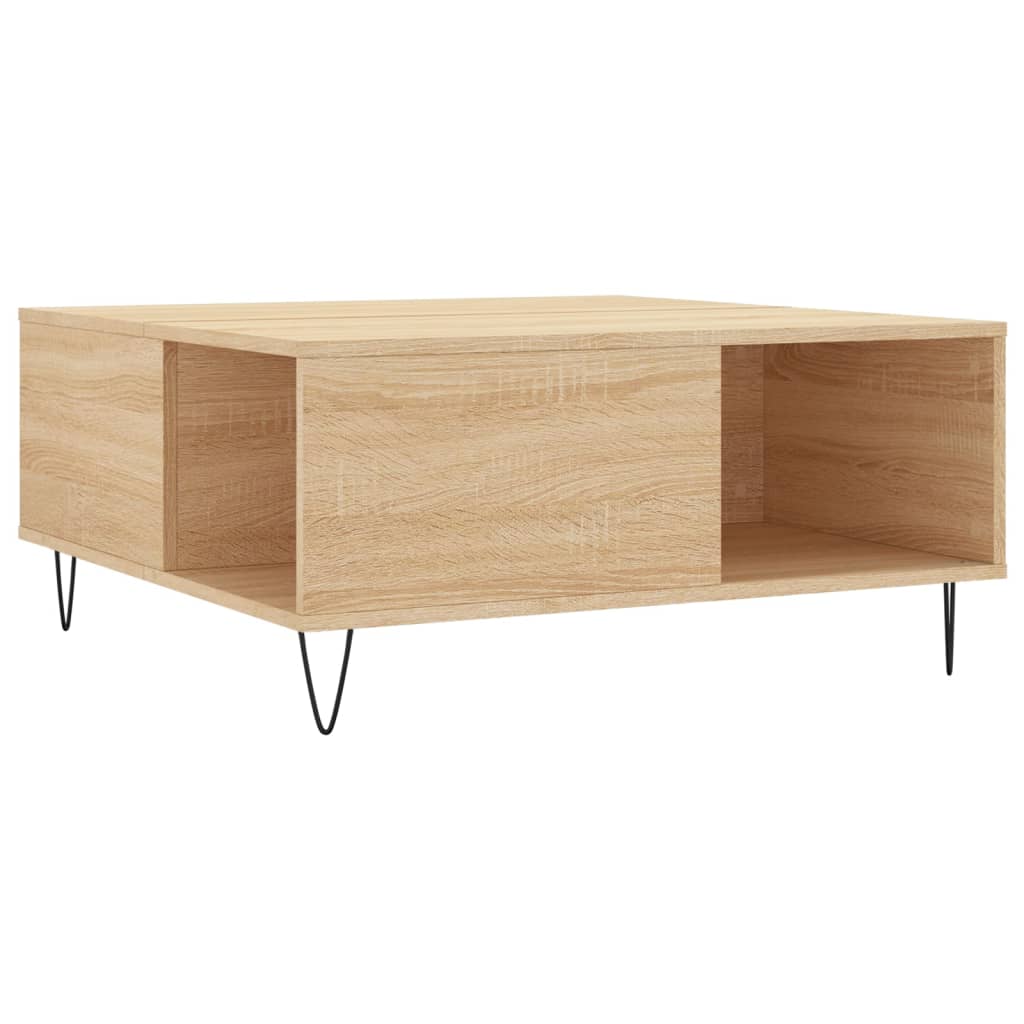 Vidaxl Stolik Kawowy, Dąb Sonoma 80X80X36,5 Cm Materiał Drewnopochodny