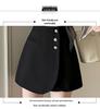 Women's High-Waisted Gray A-Line Skirt Shorts - Spring 2025 Casual Wide-Leg Design