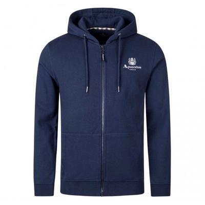 Aquascutum Mens Active Small Logo Full Zip Hoodie