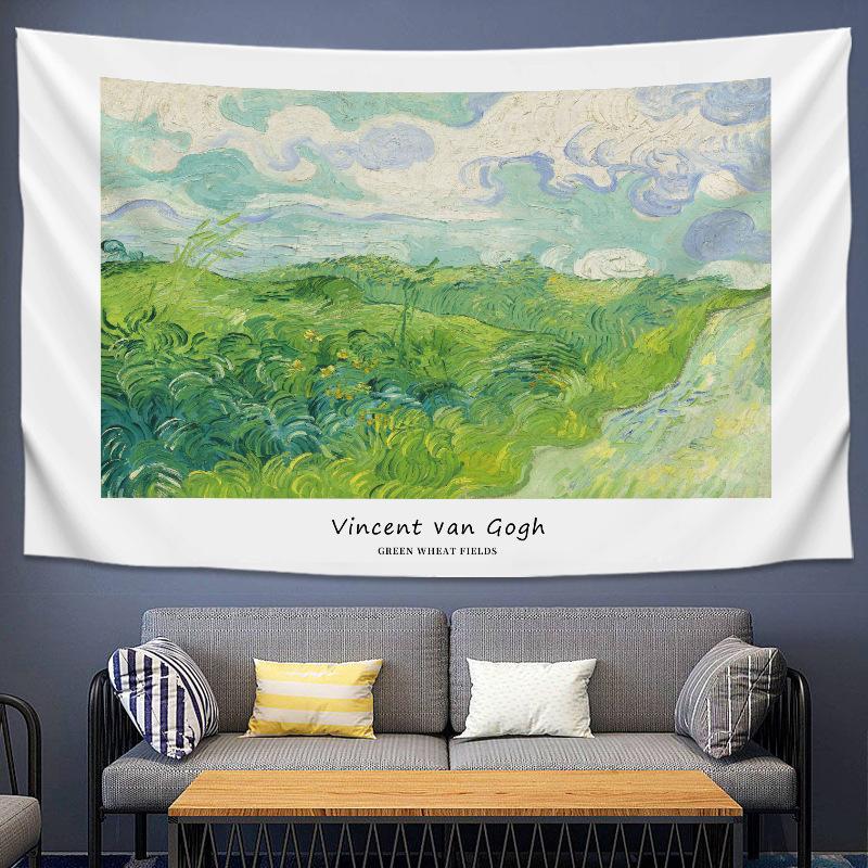 

VIKAMA Monet Morning On The Seine Fine Art Tapestry Art Wall Hanging Aesthetic Home Decor Tapestries Living Room Bedroom Decor 74x94cm(29x37in)