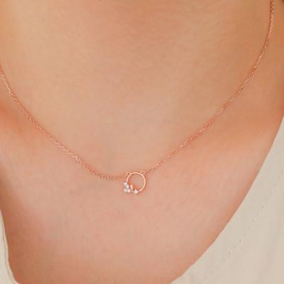 [Shine] Adriel 925 Silver Necklace Rose Gold