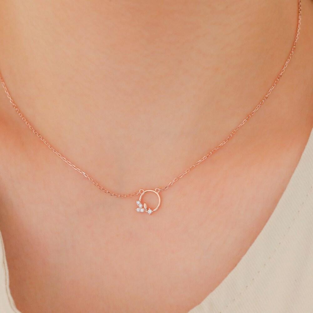 [Shine] Adriel 925 Silver Necklace Rose Gold