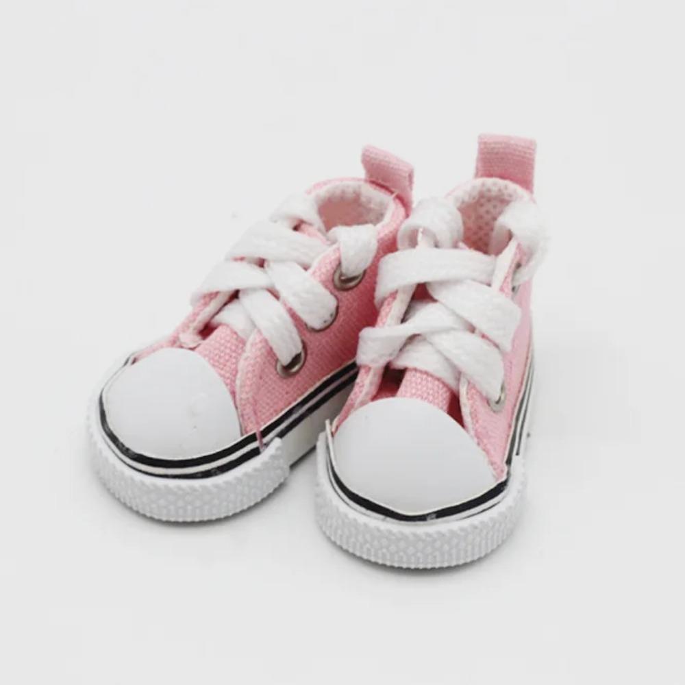 BJD Doll Clothes Accessory 5CM Mini Canvas Shoelace Doll Shoes for Play House Dress Up Accessory 1Pair