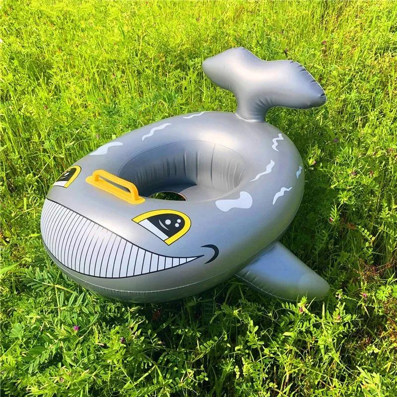 Cartoon Shark Inflatable Toy for Boys Girls PVC Water Toys Swimming Floating Seat Boat Summer Outdoor Pool Water Inflatable Ring