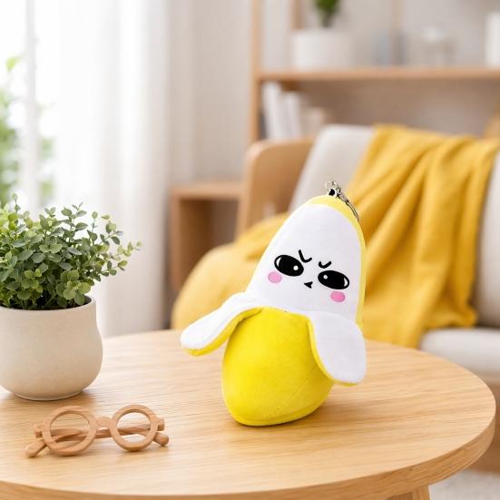 Musical Banana Plush Toy, Banana Fruit Sensing Metronome with Sounds, Interactive Sound Toy for Kids, Cute Motion Sensor Fruit Keyring Gift