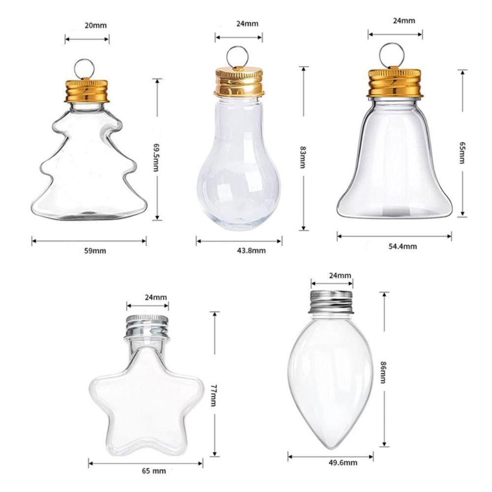50ml Capacity Christmas Tree Ornaments Fillable Clear Plastic Ornaments Xmas Decor