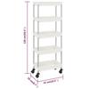 VidaXL Kitchen Trolley 5 Levels White 42x29x128 Cm Iron and ABS 336332