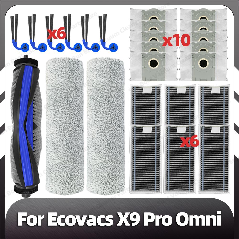 Kompatibel für Ecovacs X9 Pro Omni / YEEDI S16 PLUS Haupt-Seitenbürste HEPA-Filter Mopp-Rolle Staubbeutel Ersatzteile