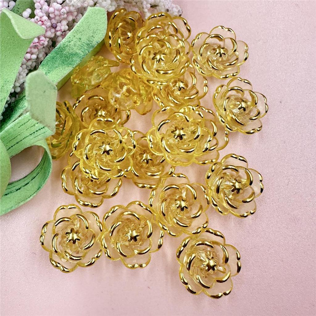 100pcs Handmade Flower-Shaped Acrylic DIY Beads In Multiple Colors (20 Pieces) for Jewelry Making