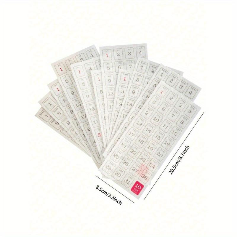 365pcs Calendar Series Stickers Decoration Scrapbooking Paper Stationery Sticker Scrapbook Supplies Laptop Cute Stickers