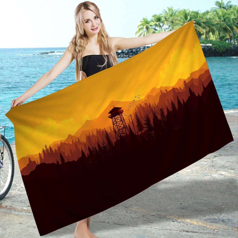 Classic F-Firewatches Game Microfiber Blanket Quick Drying Beach Towels Oversized Printing Super Absorbent Pool Towel Blanket