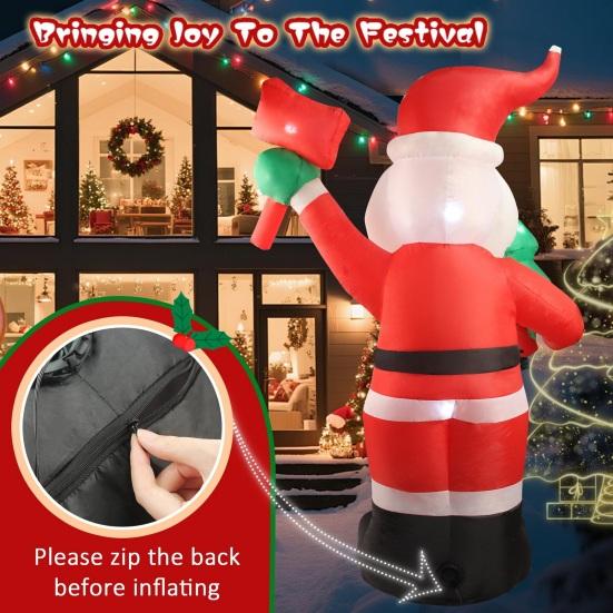 Inflatable Christmas Snowman Outdoor Decoration with LED Light Large Blow Up Snowman with Black Hat for Outside Yard Garden Lawn Party Decor