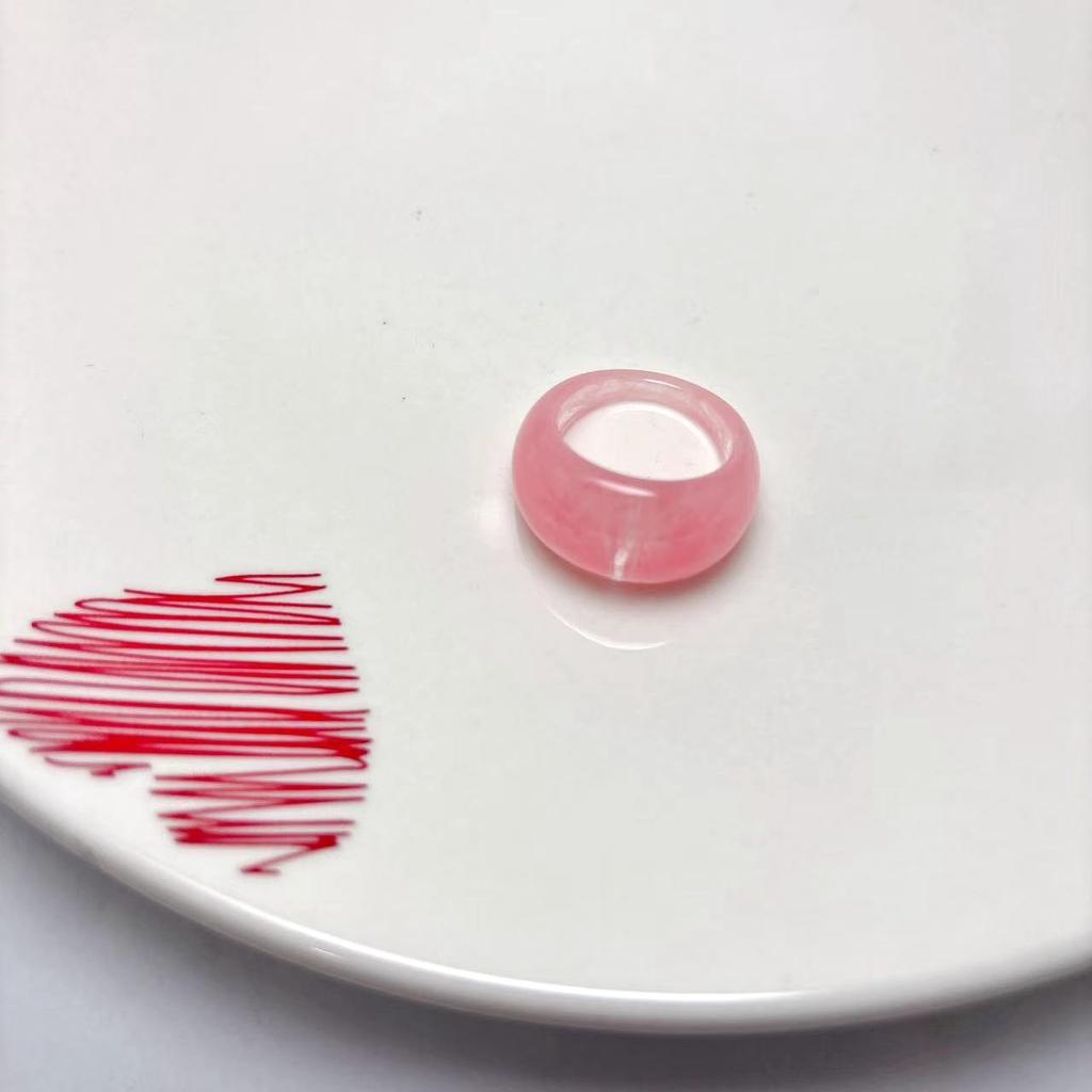 Glossy Transparent Resin Rings Set For Women Mix Color Simple Personality Jewelry Party Gifts