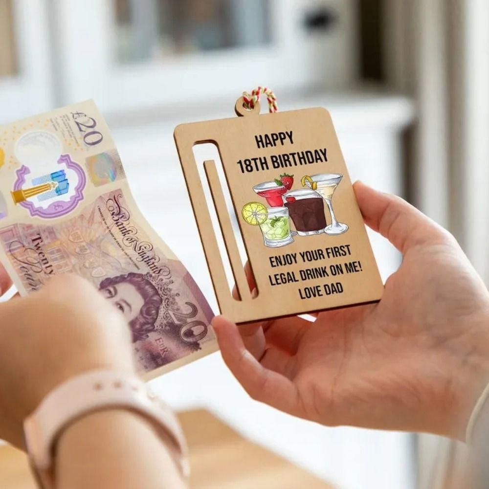 

Wooden Birthday Unique Money Holder Handmade Hanging Pendant New Birthday Decorations Party